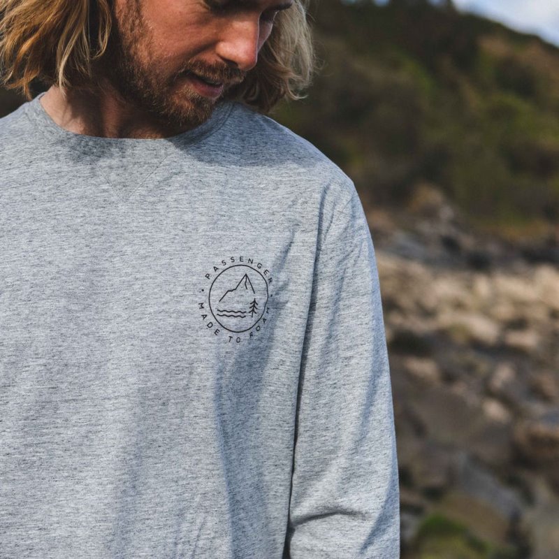 パッセンジャー グレンデール リサイクル LS Tシャツ 斑点入り グレーマール