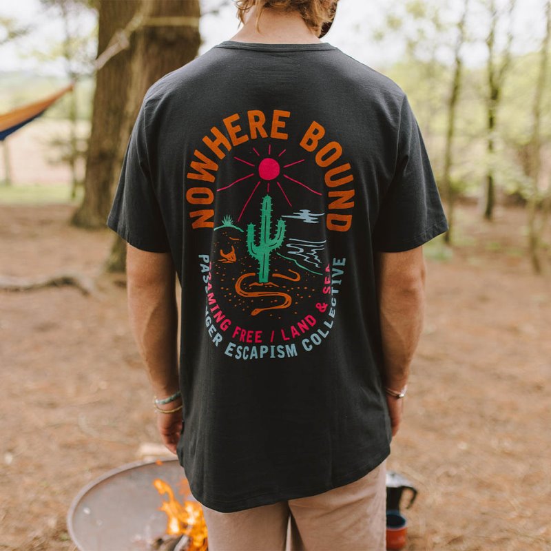 パッセンジャー ランド＆シー リサイクル コットン Tシャツ ブラック