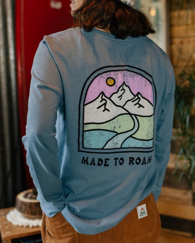 パッセンジャー フライデー コレクティブ リサイクル コットン Ls Tシャツ ウォッシュド ブルー