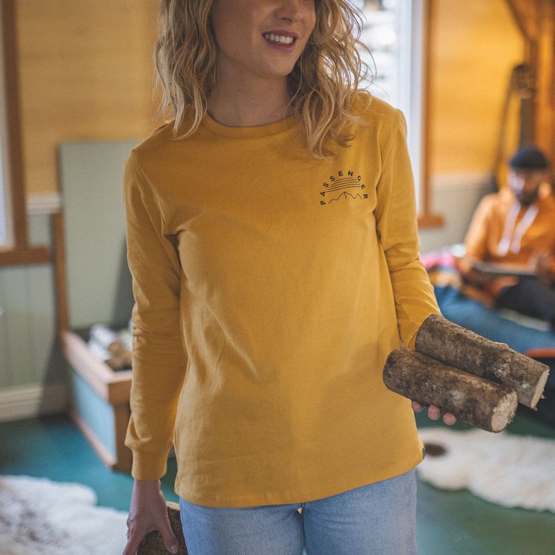 パッセンジャー ミスト リサイクル LS Tシャツ マスタード イエロー