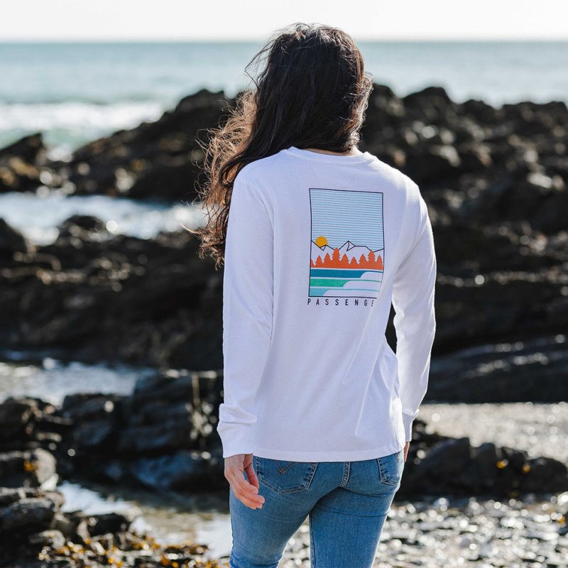 パッセンジャー トラベル モア リサイクル LS Tシャツ ホワイト