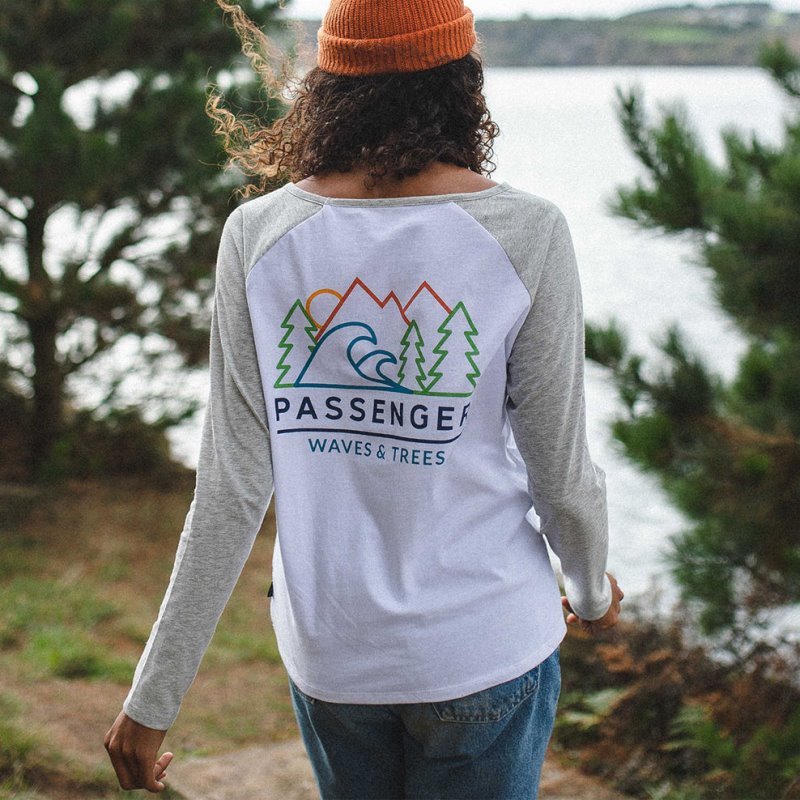 パッセンジャー トバ リサイクル LS Tシャツ グレー マール
