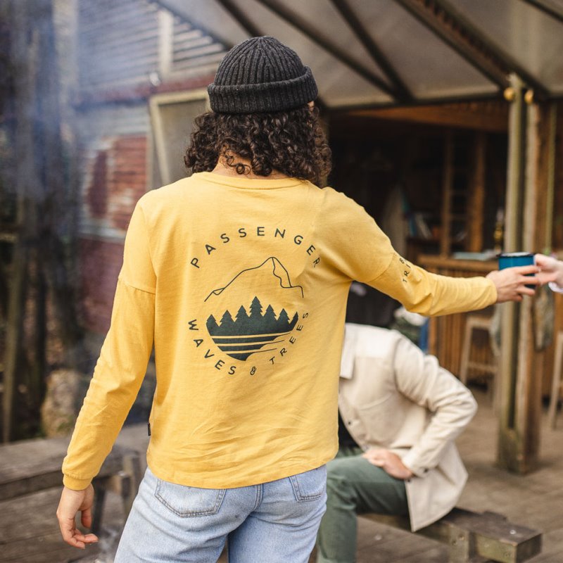 パッセンジャー ビッグ リーフ リサイクル LS Tシャツ マスタード イエロー